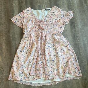 Allegra K Pink Floral Dress